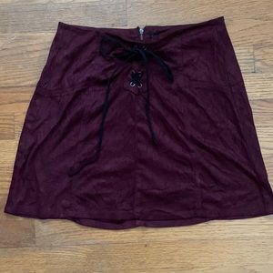 Suede mini skirt